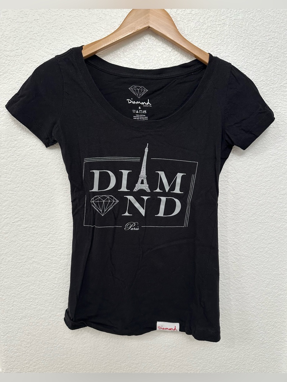 Diamond Supply Co. Black Women's Graphic Tee with Paris Design